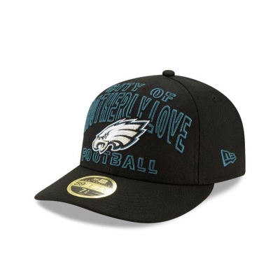 Black Philadelphia Eagles Hat - New Era NFL NFL Draft Alternate Low Profile 59FIFTY Fitted Caps USA8109276